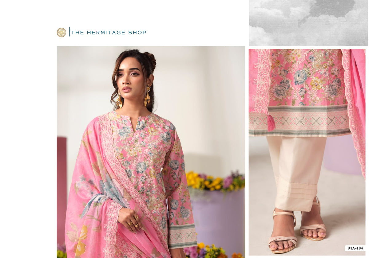 Malmal Fiza The Hermitage Shop Lawn Cotton Karachi Salwar Suits Manufacturer India