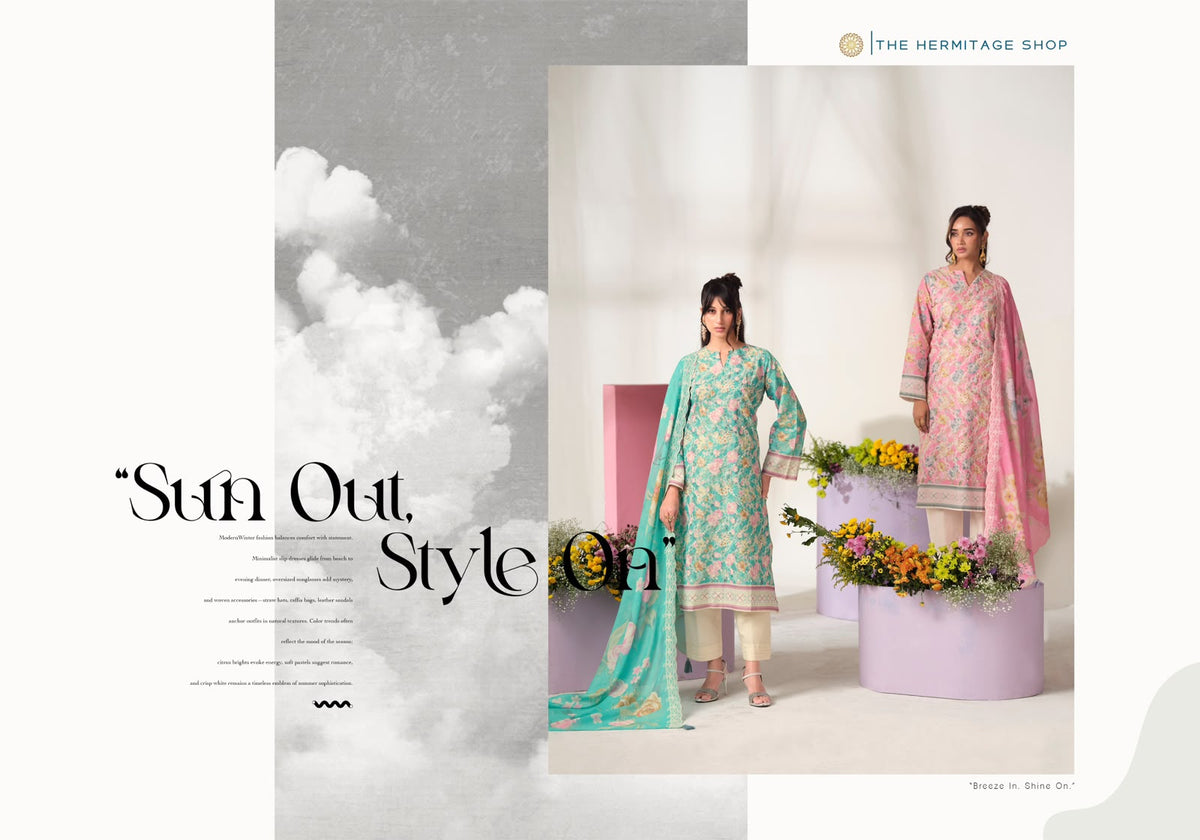 Malmal Fiza The Hermitage Shop Lawn Cotton Karachi Salwar Suits Manufacturer India
