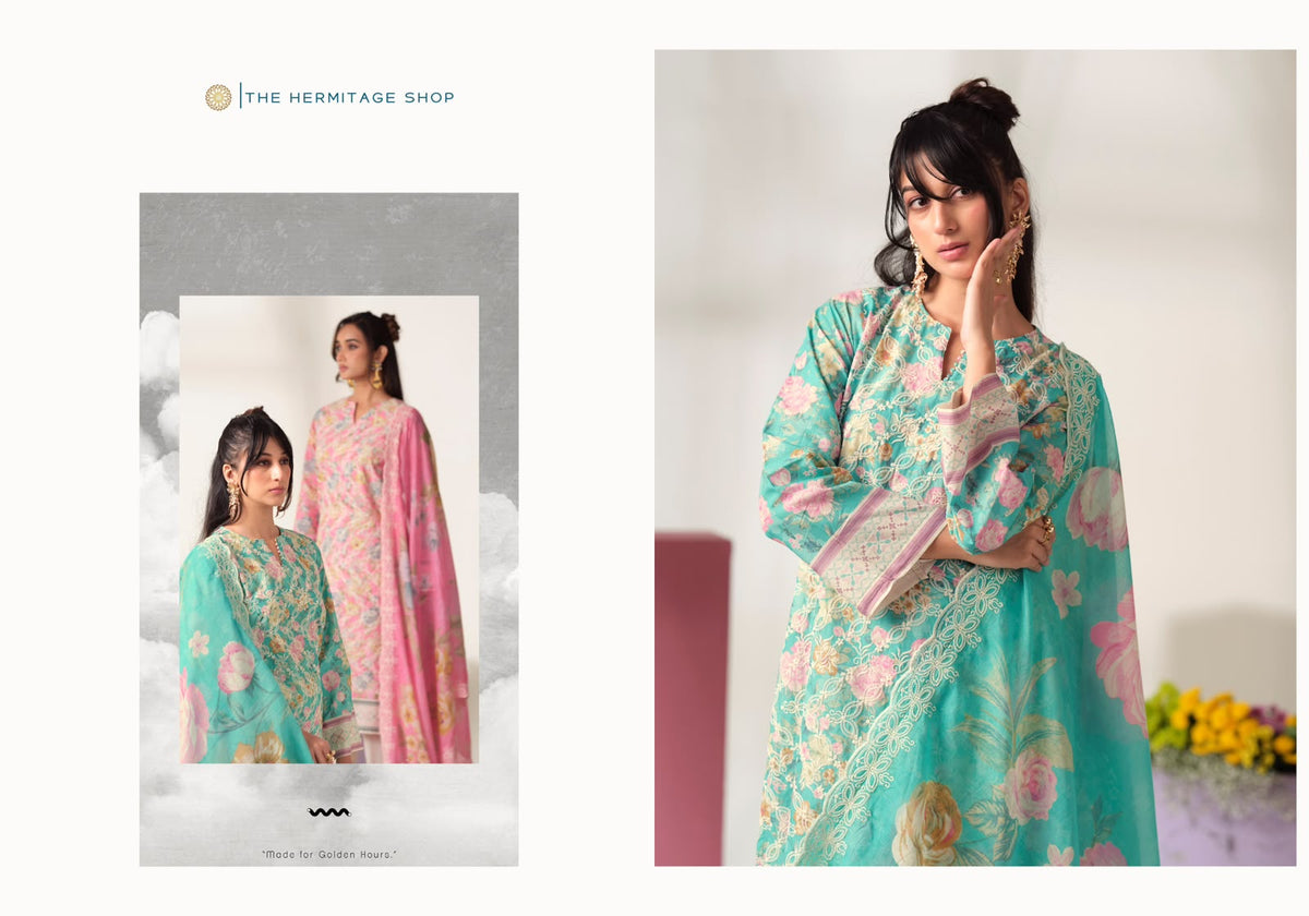 Malmal Fiza The Hermitage Shop Lawn Cotton Karachi Salwar Suits Manufacturer India