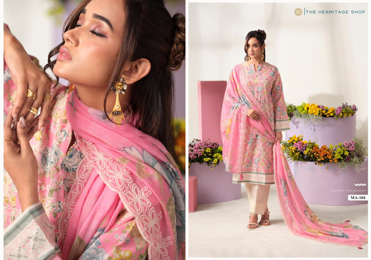 Malmal Fiza The Hermitage Shop Lawn Cotton Karachi Salwar Suits Manufacturer India