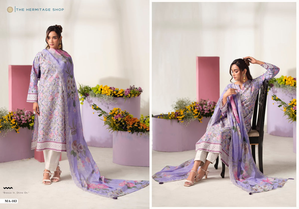 Malmal Fiza The Hermitage Shop Lawn Cotton Karachi Salwar Suits Manufacturer India