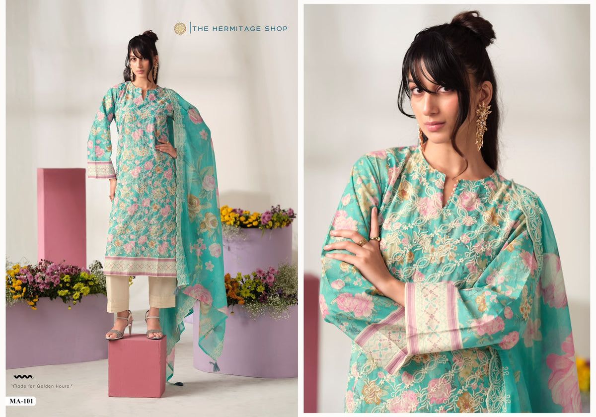 Malmal Fiza The Hermitage Shop Lawn Cotton Karachi Salwar Suits Manufacturer India