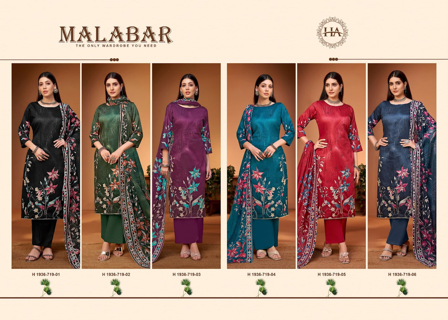 Malabar Harshit Fashion Zam Cotton Pant Style Suits Wholesale Price