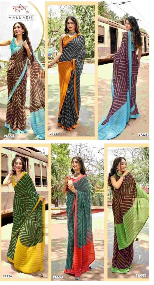 Malana Vallabhi Prints Georgette Sarees Supplier India