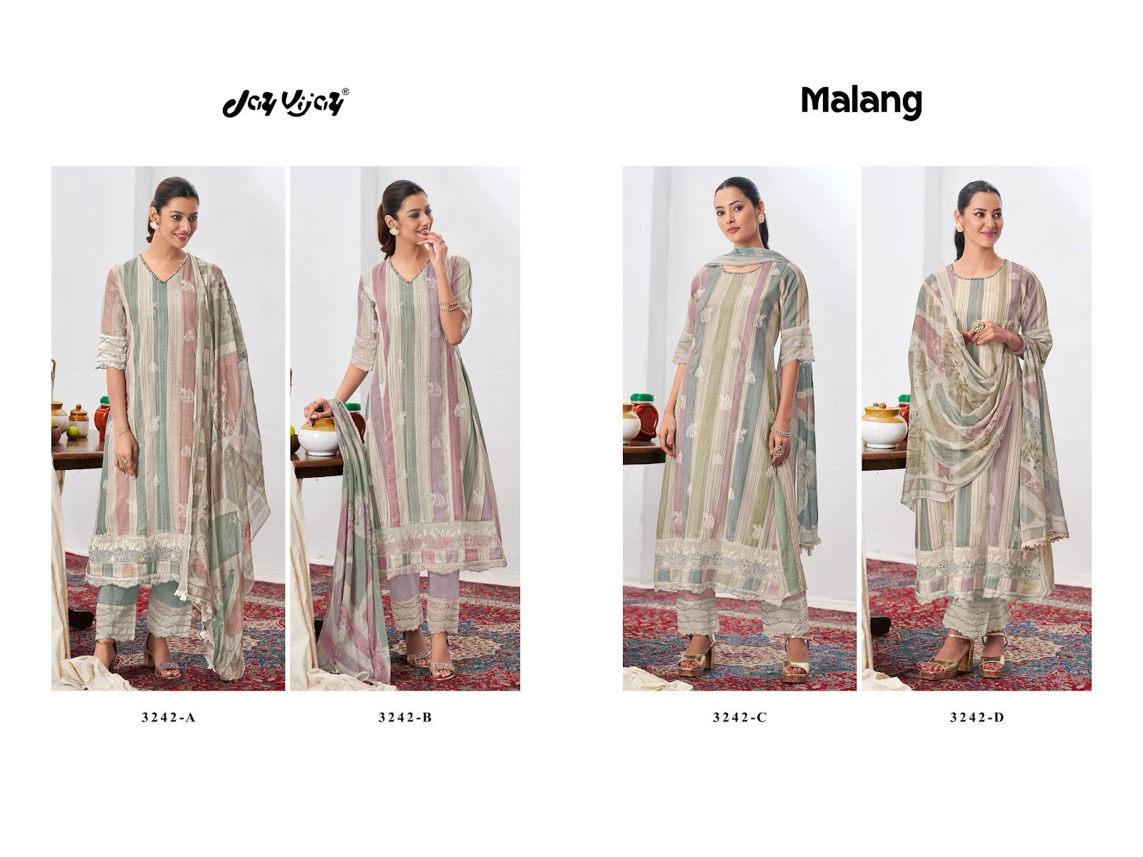 Malang 3242 Jay Vijay Pure Linen Pant Style Suits Exporter