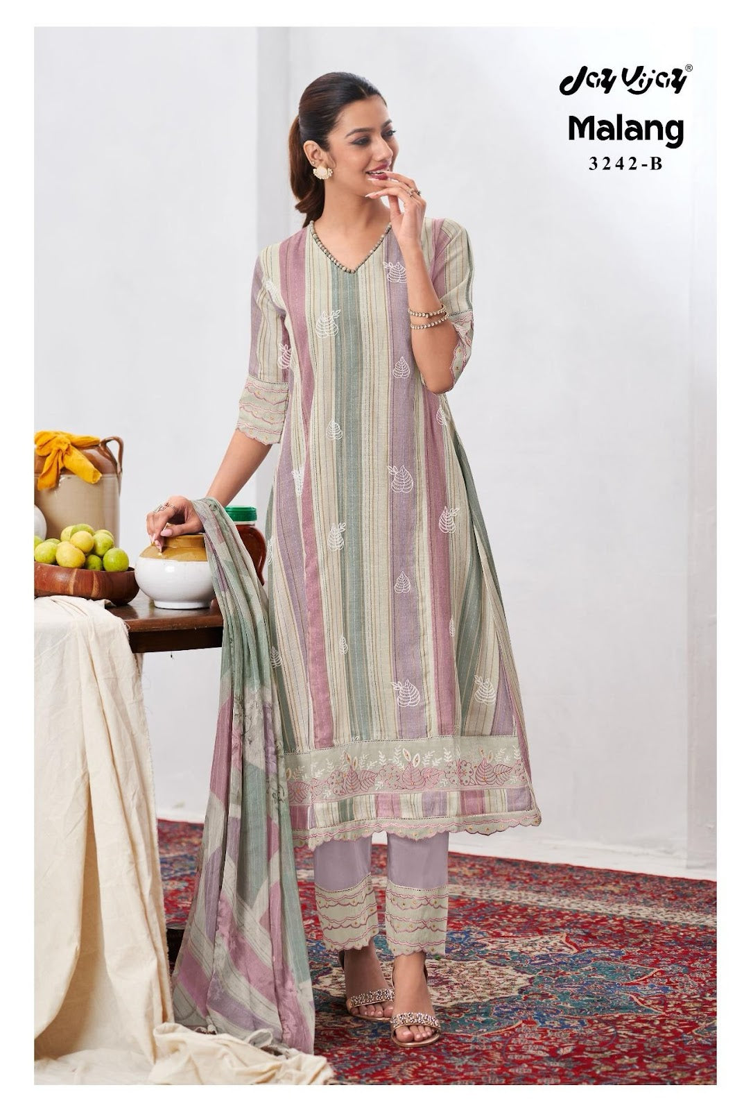 Malang 3242 Jay Vijay Pure Linen Pant Style Suits Exporter