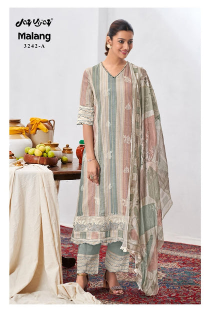 Malang 3242 Jay Vijay Pure Linen Pant Style Suits Exporter