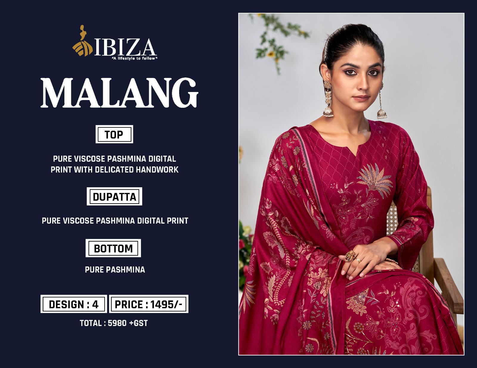 Malang Ibiza Viscose Pashmina Suits Manufacturer India