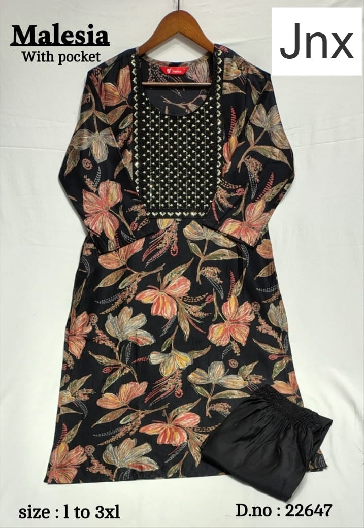 Malesia 020326 Jnx Gadwal Kurti Pant Set Wholesaler Gujarat