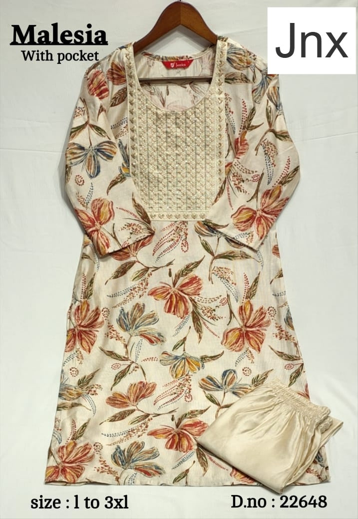Malesia 020326 Jnx Gadwal Kurti Pant Set Wholesaler Gujarat