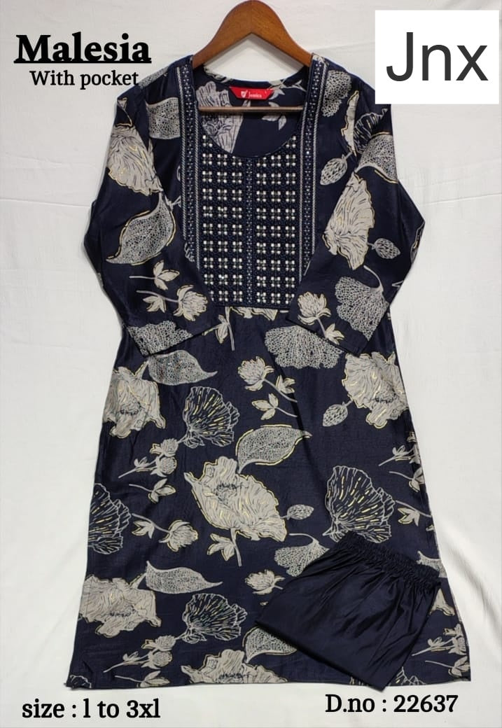 Malesia 020326 Jnx Gadwal Kurti Pant Set Wholesaler Gujarat