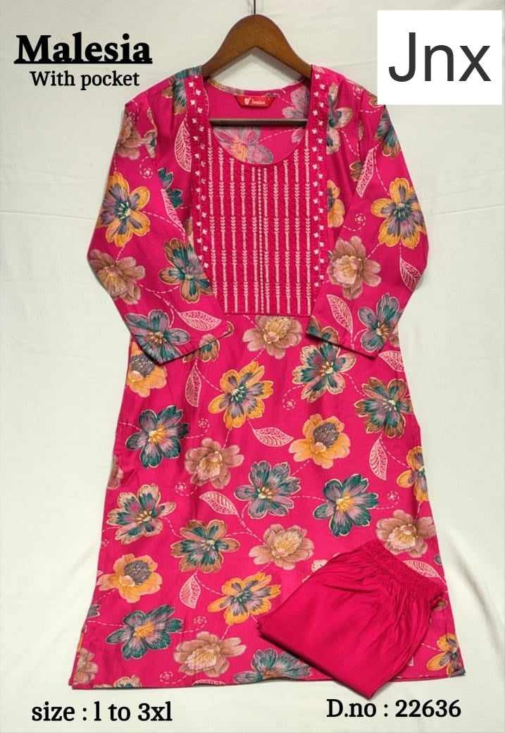 Malesia 020326 Jnx Gadwal Kurti Pant Set Wholesaler Gujarat