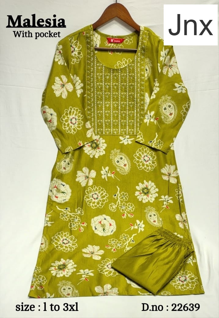 Malesia 020326 Jnx Gadwal Kurti Pant Set Wholesaler Gujarat
