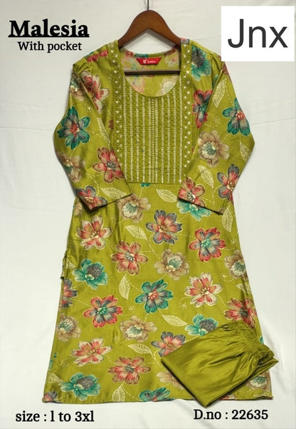 Malesia 020326 Jnx Gadwal Kurti Pant Set Wholesaler Gujarat