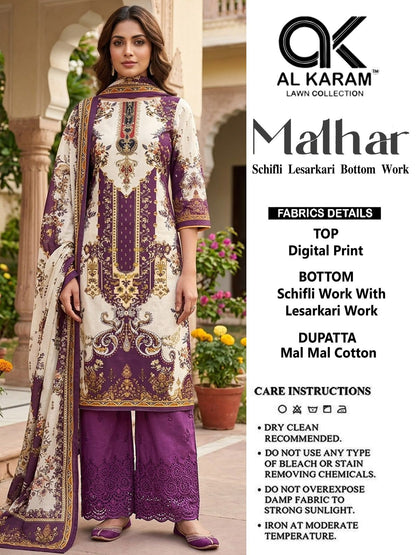Malhar Al Karam Cotton Karachi Salwar Suits Exporter