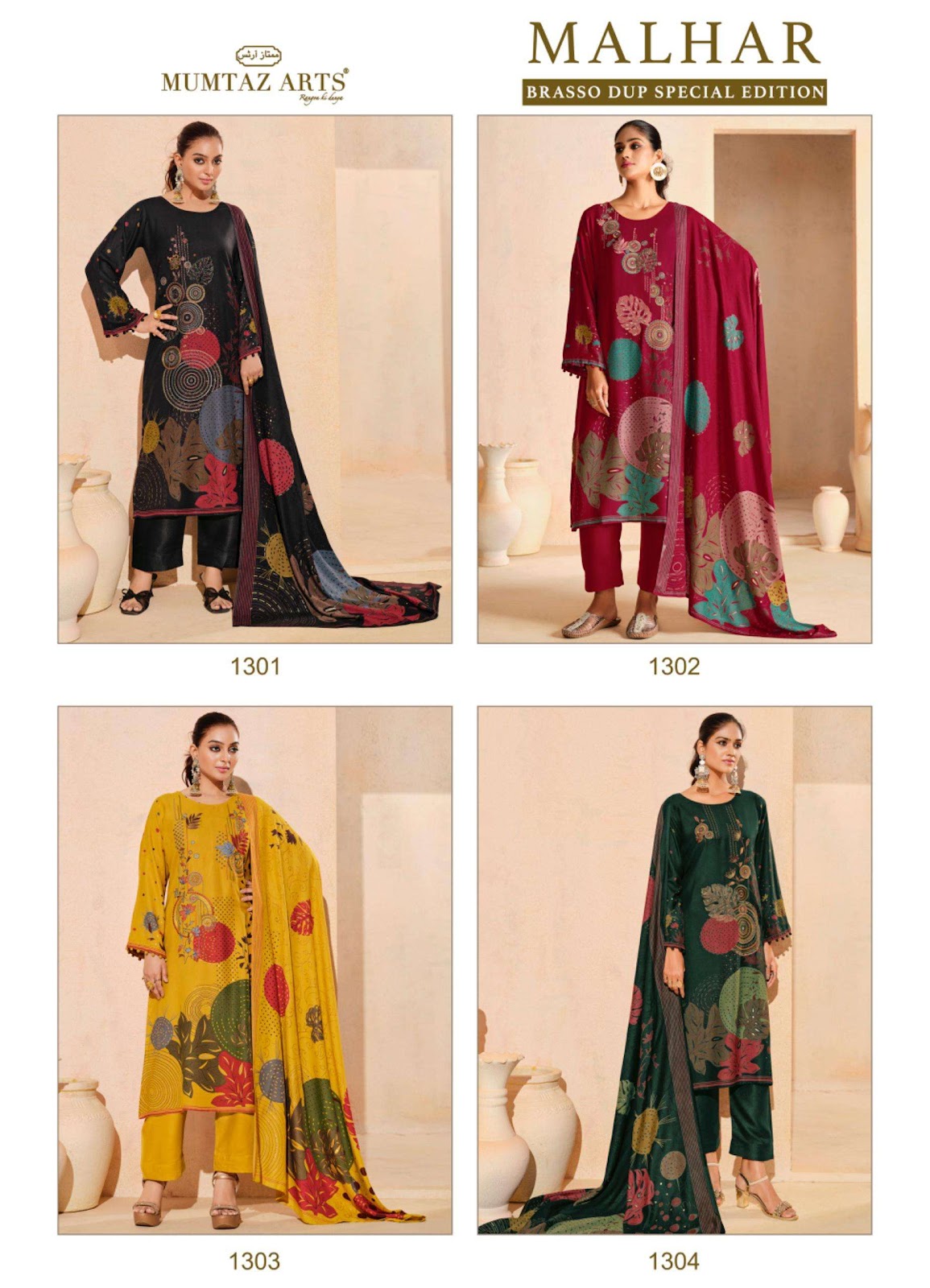 Malhar Brasso Dup Special Edition Mumtaz Arts Viscose Pashmina Suits Exporter India