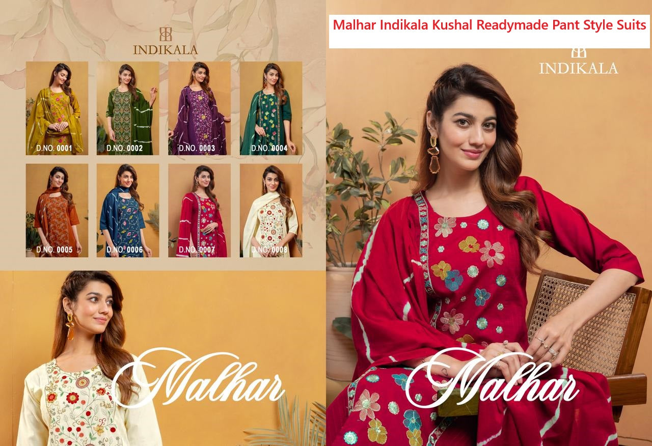 Malhar Indikala Kushal Vatican Readymade Pant Style Suits Exporter India