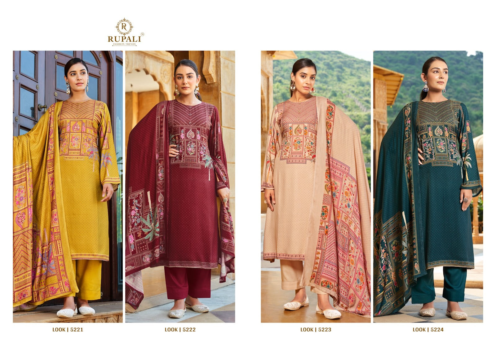 Malhar Rupali Jaam Satin Pant Style Suits Wholesaler