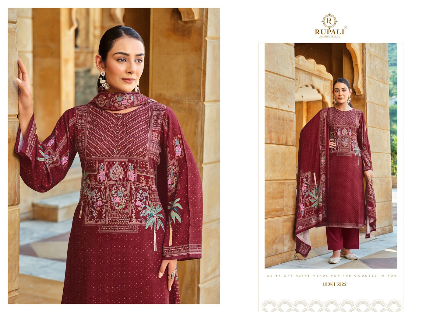 Malhar Rupali Jaam Satin Pant Style Suits Wholesaler