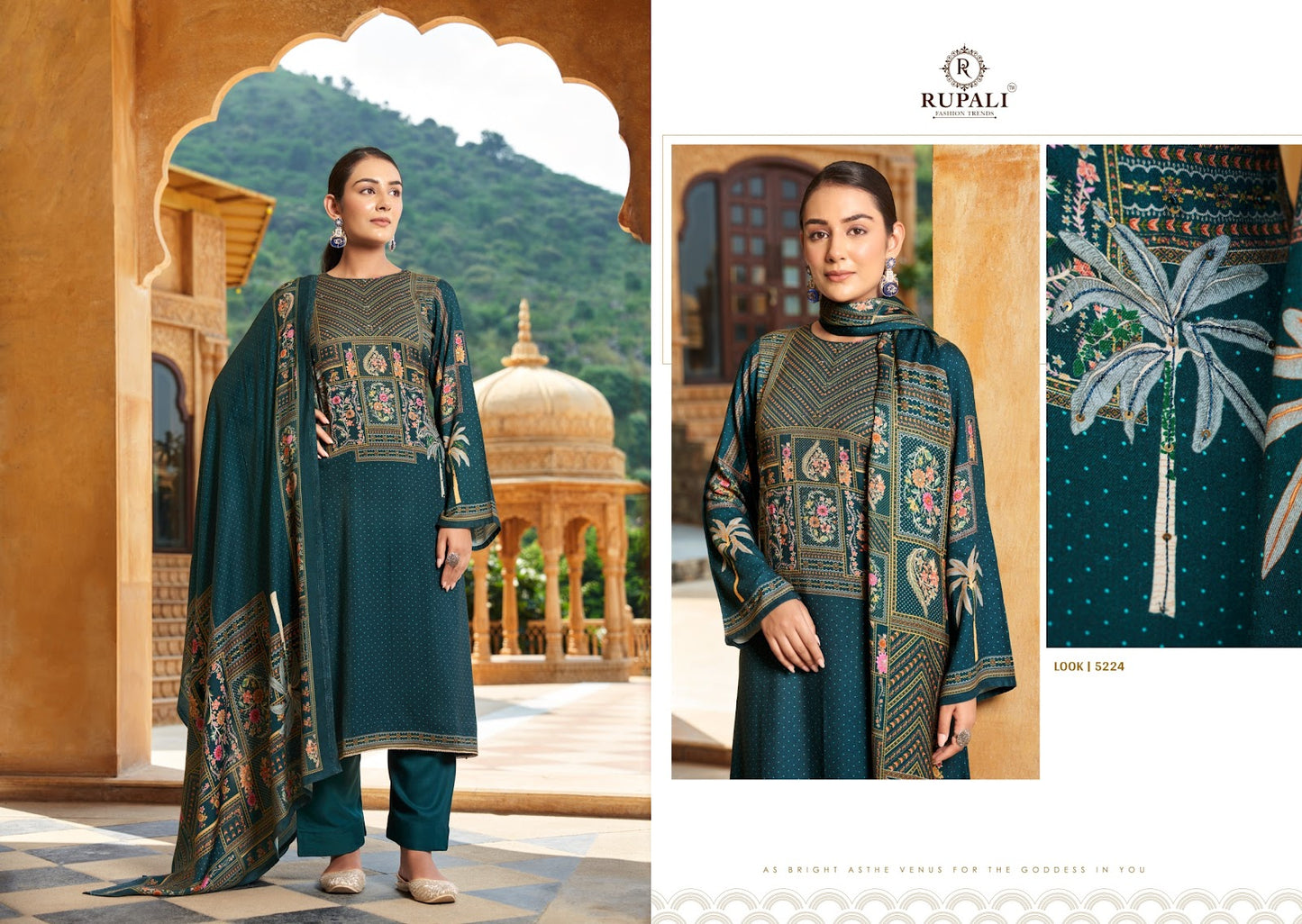 Malhar Rupali Jaam Satin Pant Style Suits Wholesaler