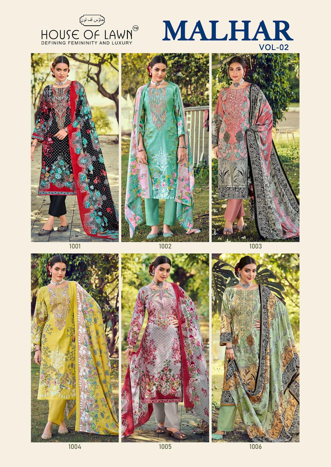 Malhar Vol 2 House Of Lawn Cotton Karachi Salwar Suits Supplier