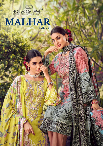 Malhar Vol 2 House Of Lawn Cotton Karachi Salwar Suits Supplier