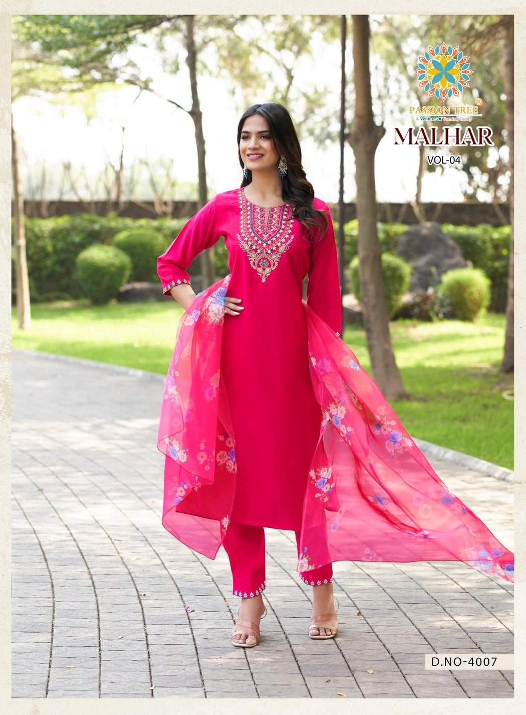 Malhar Vol 4 Passion Tree Roman Silk Readymade Pant Style Suits Wholesale Rate