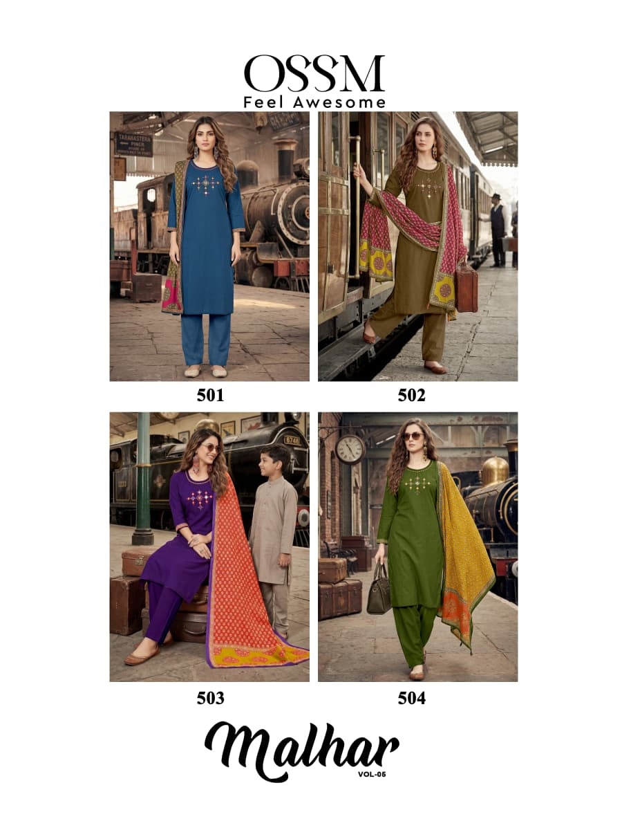 Malhar Vol 5 Ossm Cotton Readymade Pant Style Suits Wholesale Price