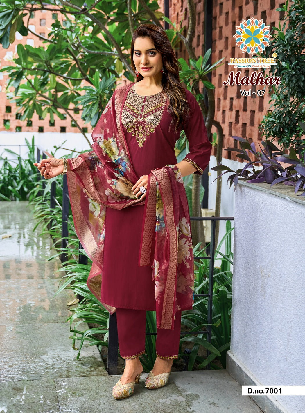 Malhar Vol 7 Passion Tree Roman Silk Readymade Pant Style Suits Wholesaler India