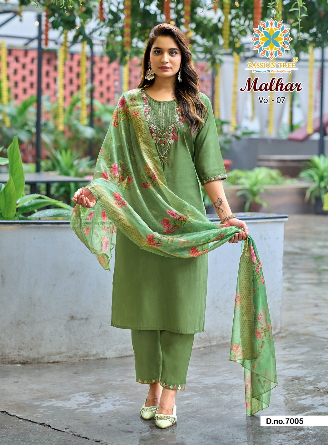 Malhar Vol 7 Passion Tree Roman Silk Readymade Pant Style Suits Wholesaler India