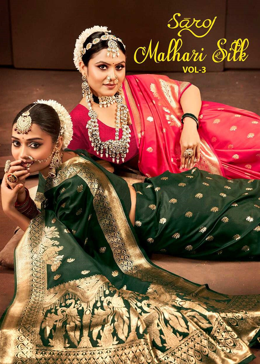 Malhari Silk Vol 3 Saroj Sarees Supplier Ahmedabad