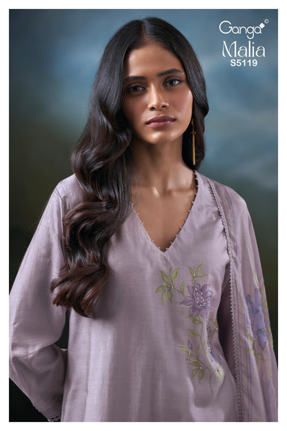 Malia S5119 Ganga Bemberg Silk Pant Style Suits Wholesale