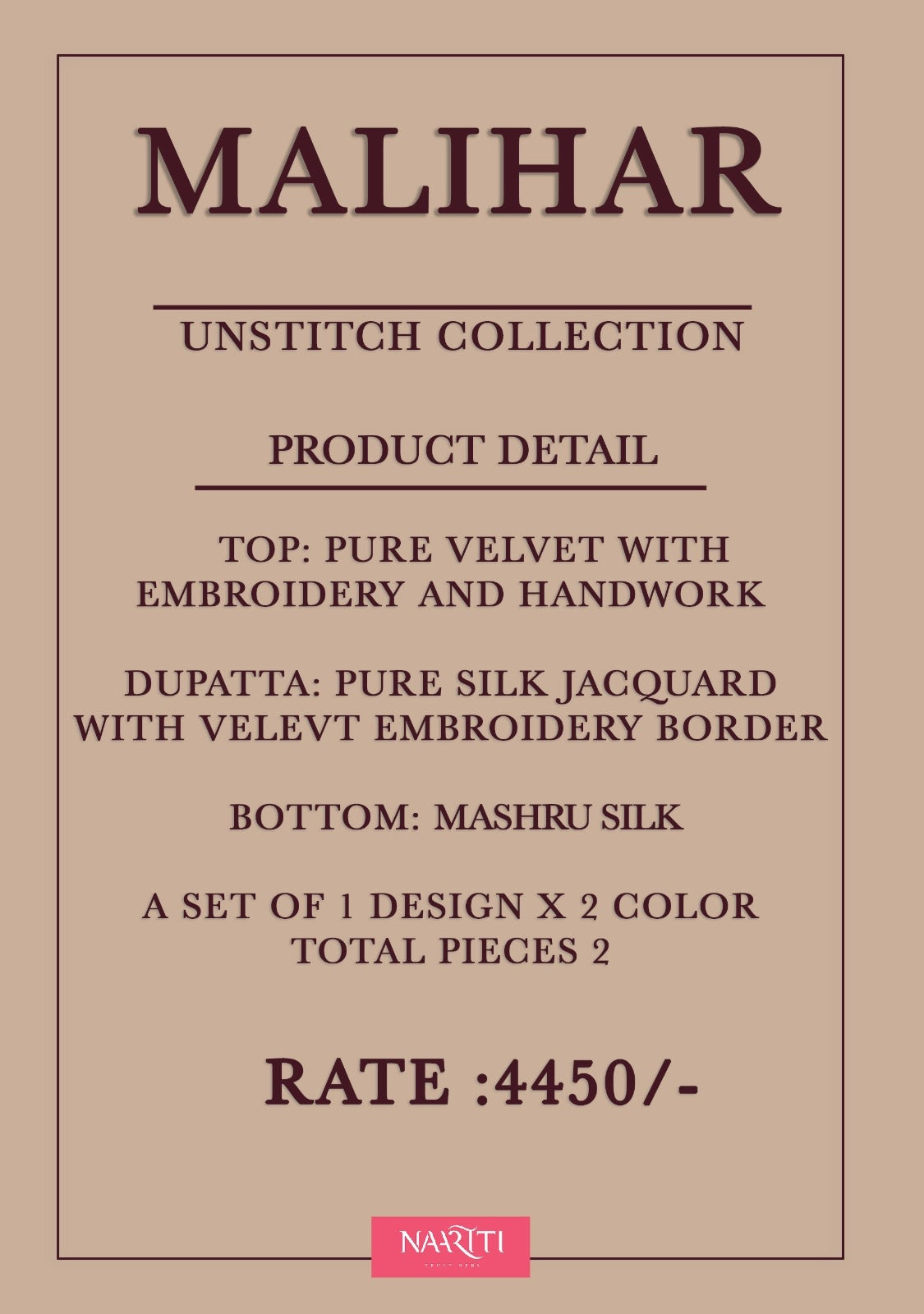 Malihar Naariti Velvet Suits Manufacturer Ahmedabad