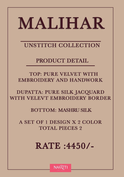Malihar Naariti Velvet Suits Manufacturer Ahmedabad