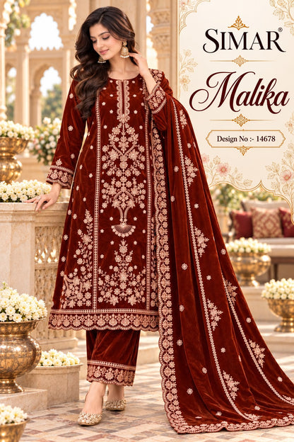 Malika 14678 Simar Velvet Suits Manufacturer