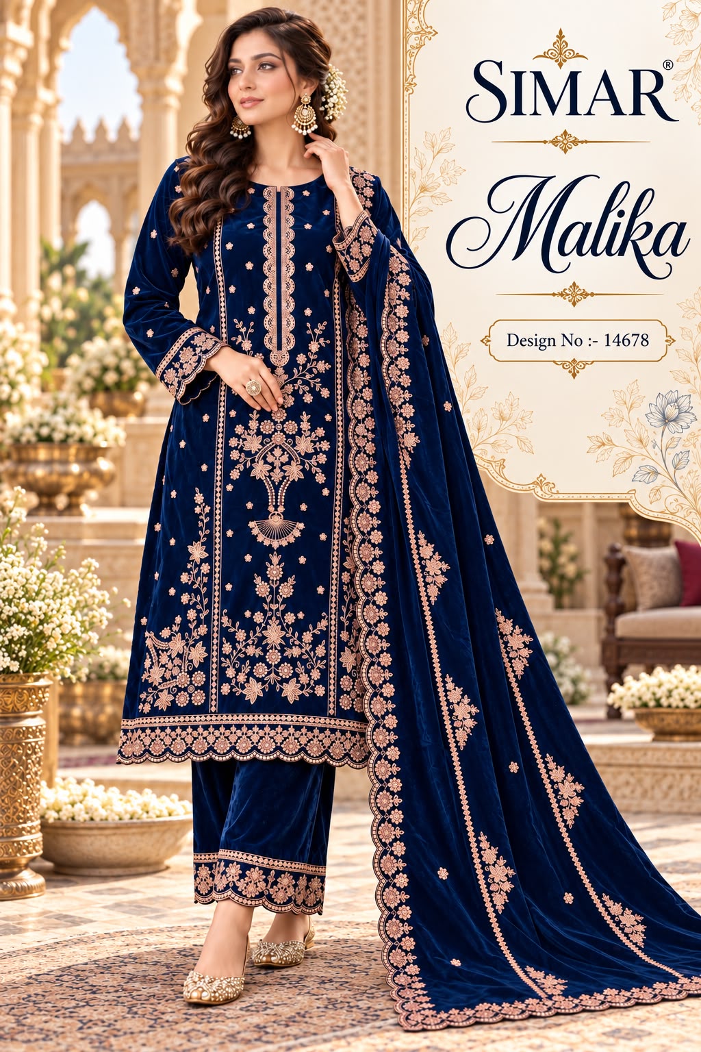 Malika 14678 Simar Velvet Suits Manufacturer