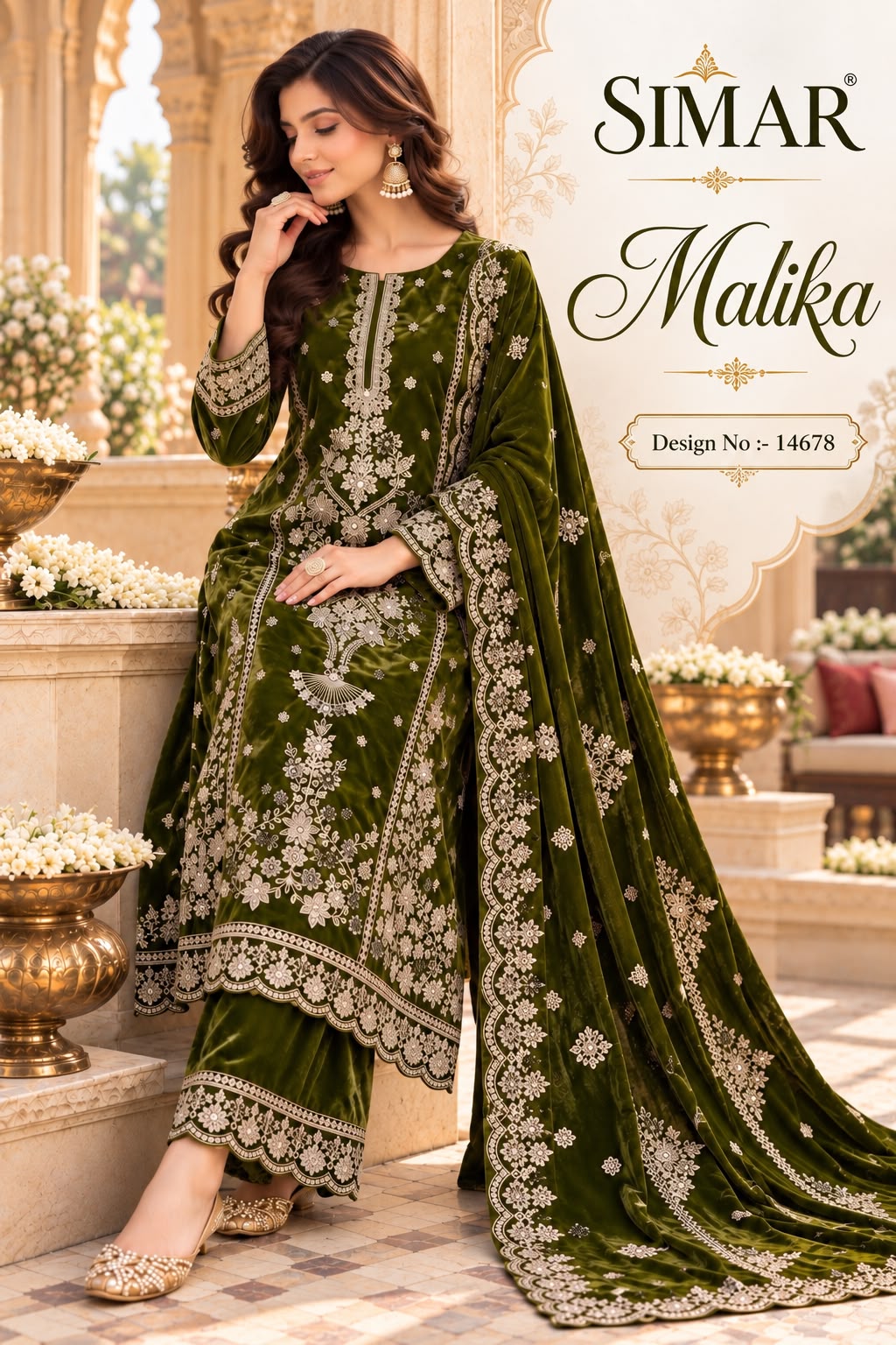 Malika 14678 Simar Velvet Suits Manufacturer