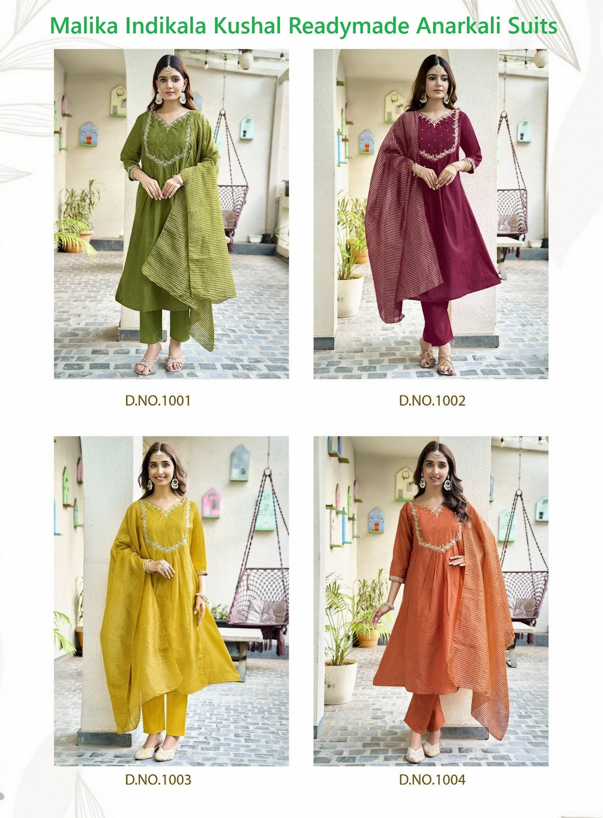 Malika Indikala Kushal Chanderi Readymade Anarkali Suits Wholesaler India