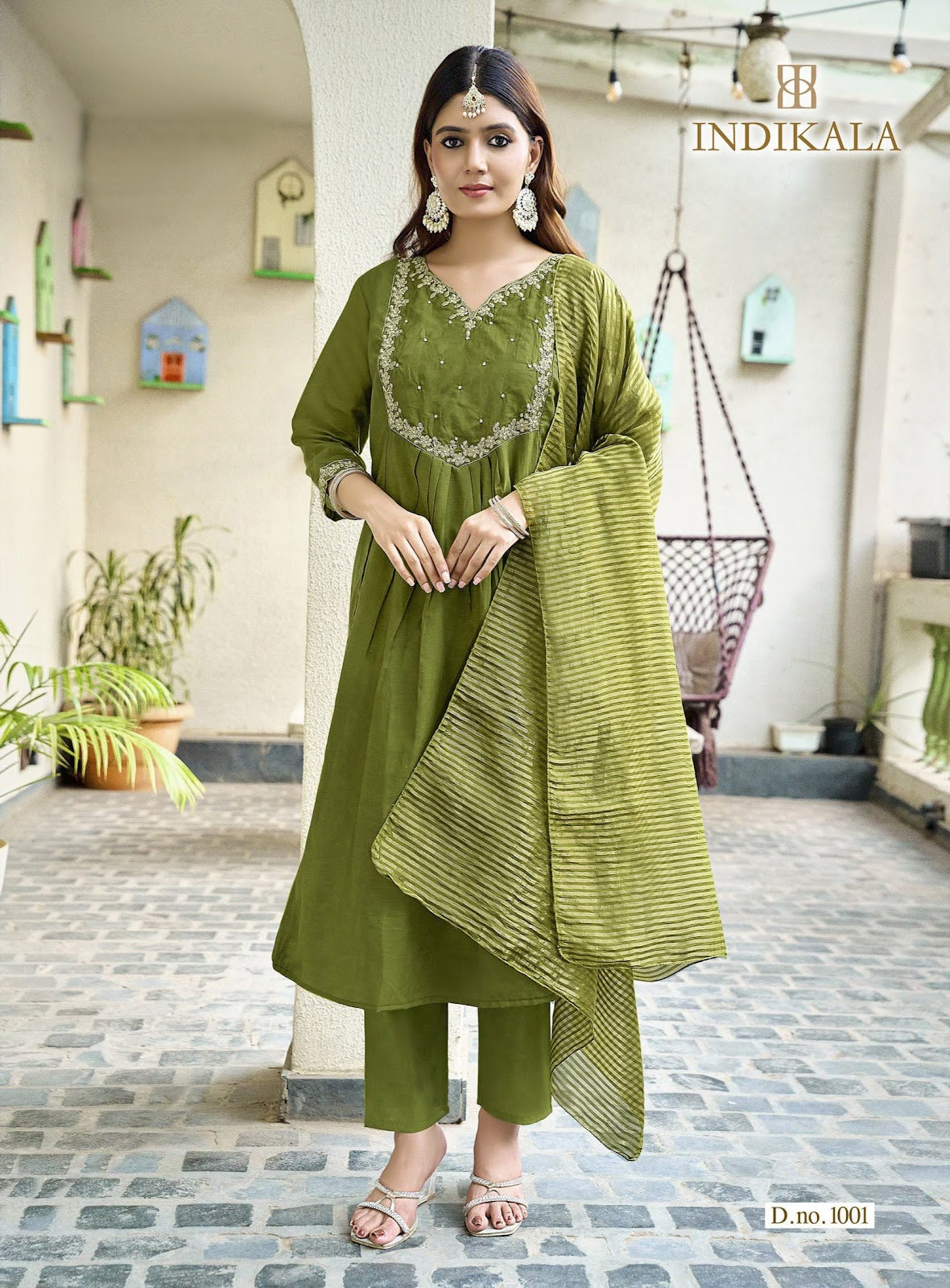 Malika Indikala Kushal Chanderi Readymade Anarkali Suits Wholesaler India