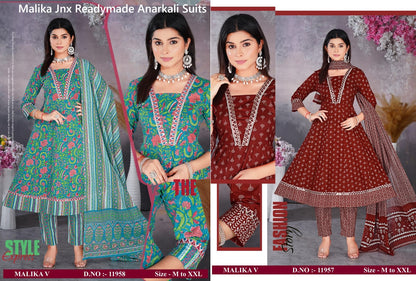 Malika Jnx Cambric Cotton Readymade Anarkali Suits Manufacturer