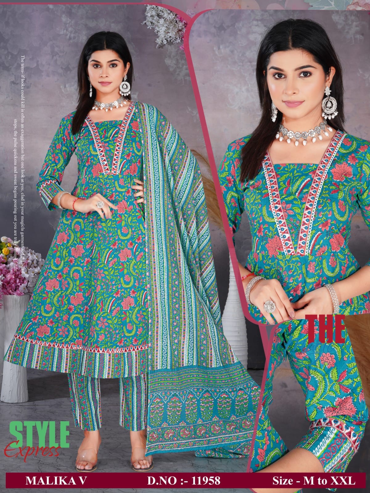 Malika Jnx Cambric Cotton Readymade Anarkali Suits Manufacturer