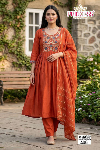 Malikaa Vol 4 Princess Creation Roman Feeding Readymade Suit Wholesaler