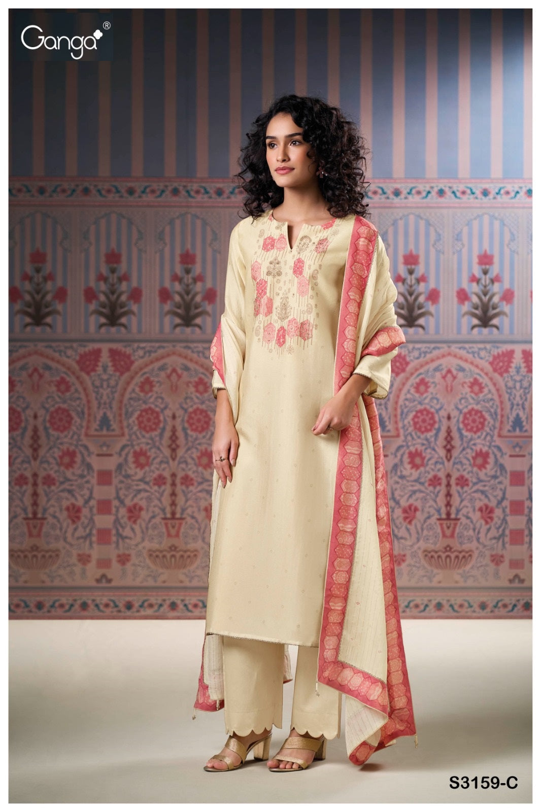Malina 3159 Ganga Premium Bemberg Plazzo Style Suits Exporter Gujarat