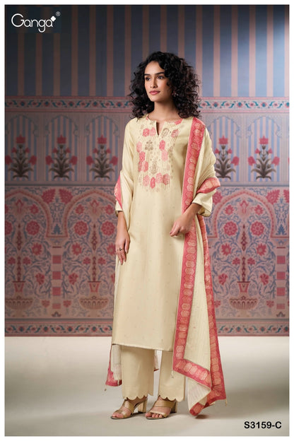 Malina 3159 Ganga Premium Bemberg Plazzo Style Suits Exporter Gujarat