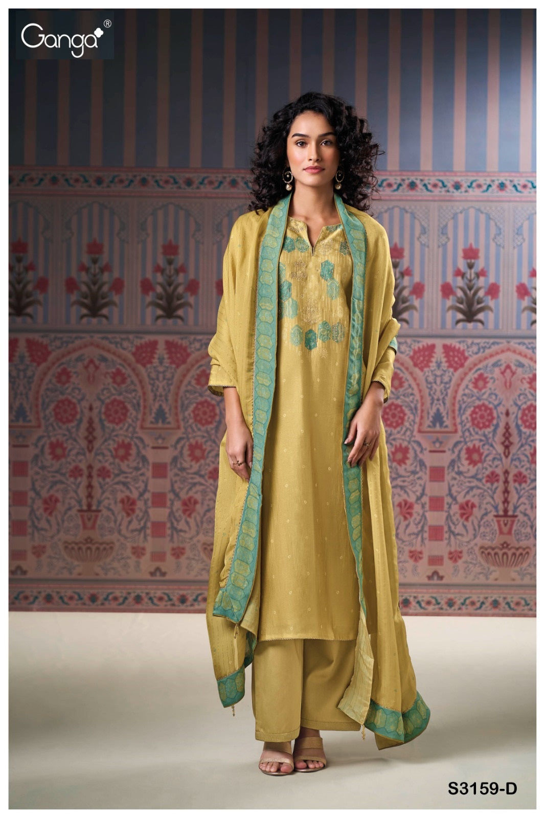 Malina 3159 Ganga Premium Bemberg Plazzo Style Suits Exporter Gujarat