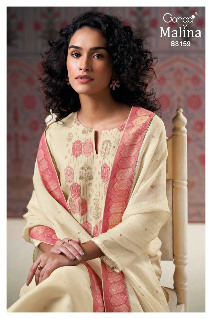Malina 3159 Ganga Premium Bemberg Plazzo Style Suits Exporter Gujarat