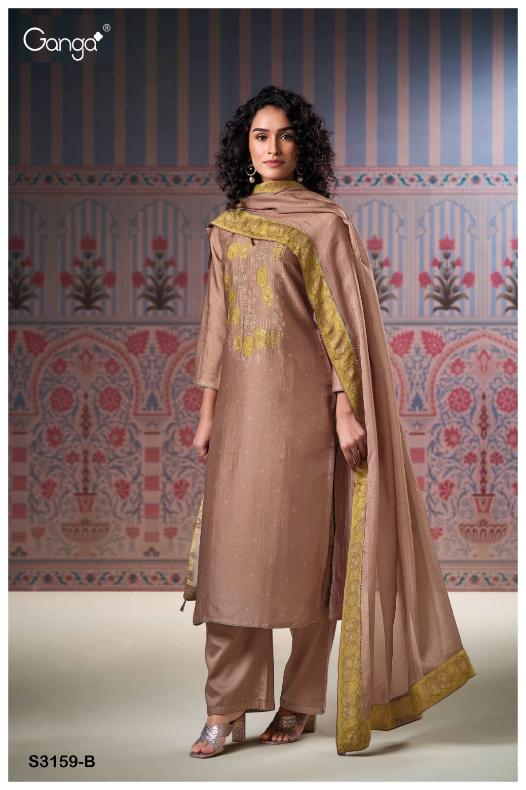 Malina 3159 Ganga Premium Bemberg Plazzo Style Suits Exporter Gujarat