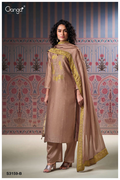 Malina 3159 Ganga Premium Bemberg Plazzo Style Suits Exporter Gujarat
