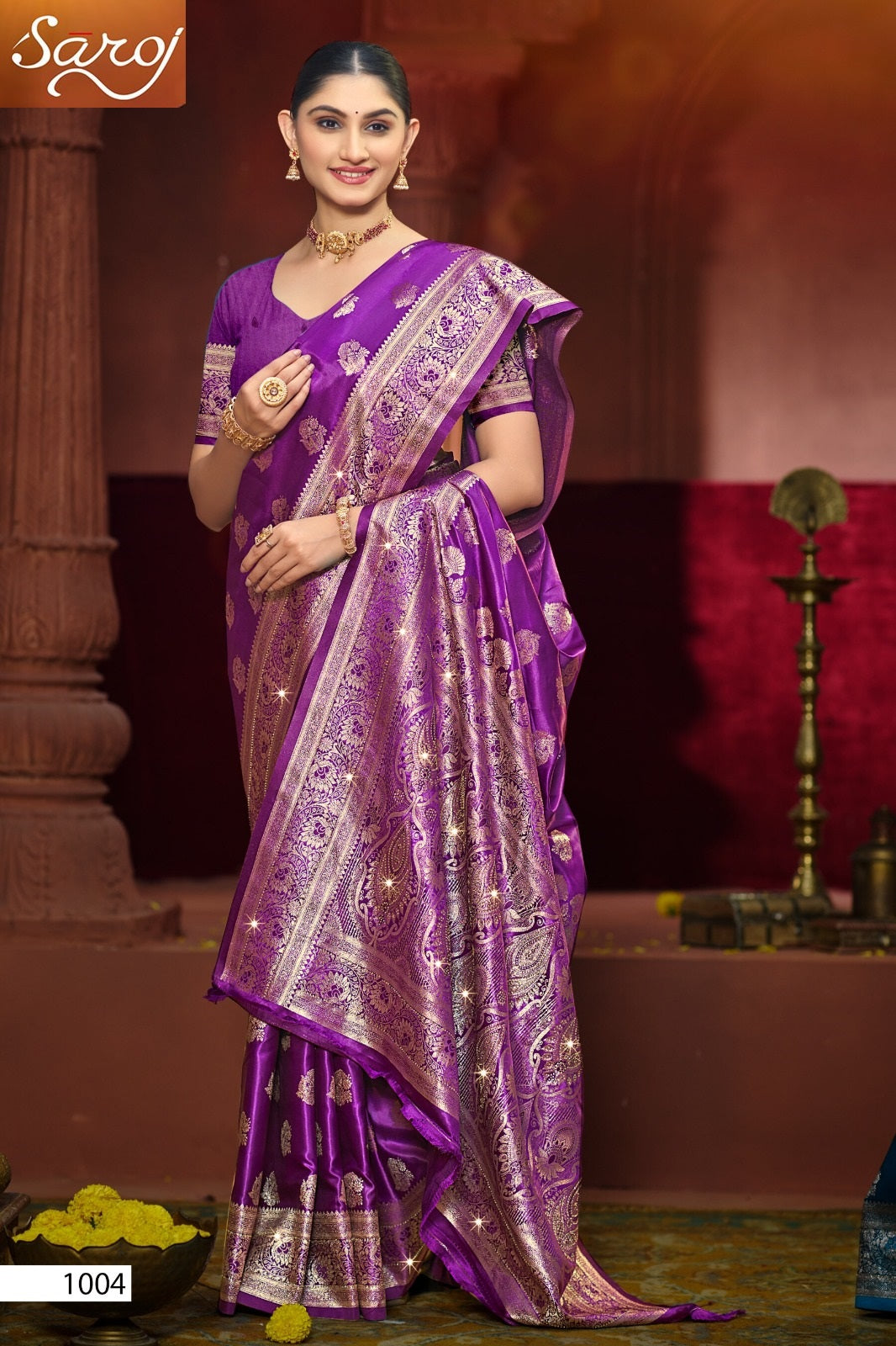 Malini Satin Saroski Vol 1 Saroj Sarees Manufacturer Ahmedabad