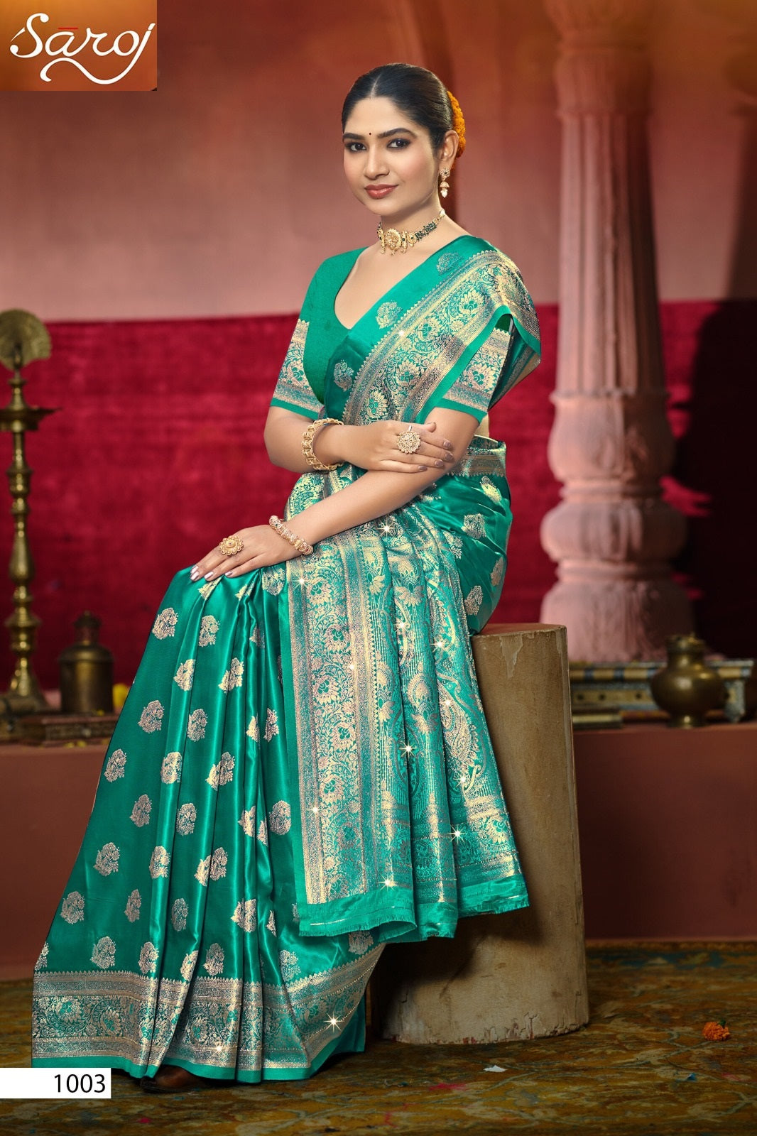 Malini Satin Saroski Vol 1 Saroj Sarees Manufacturer Ahmedabad